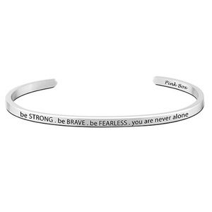 Stainless Steel ‘Be Strong/Brave/Fearless’ Cuff